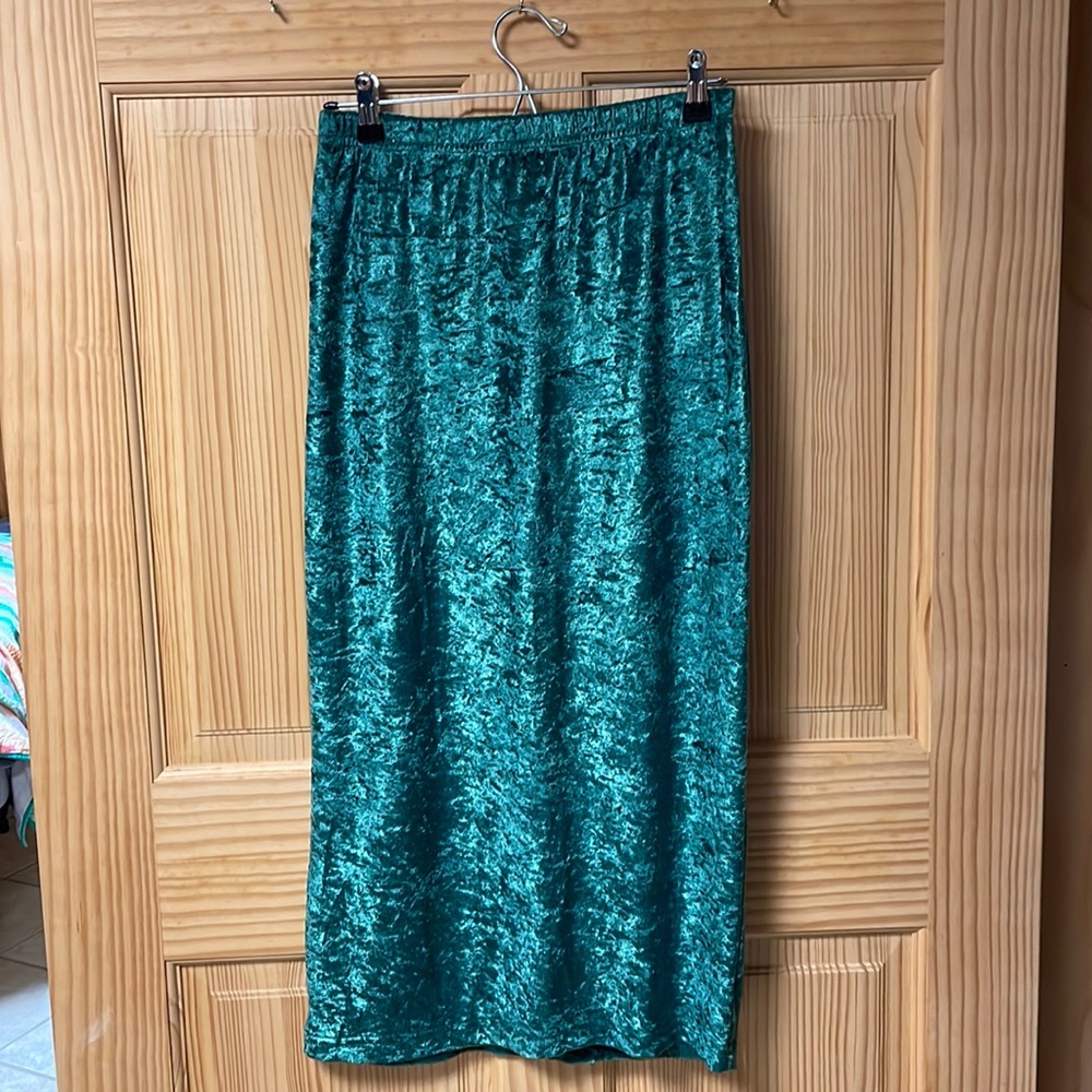 Vintage Green Velvet Skirt